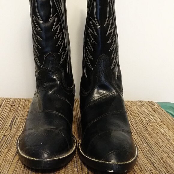 Black BRONCO Cowboy Boots Men's Size 11 EE - 1920 - Picture 7 of 16